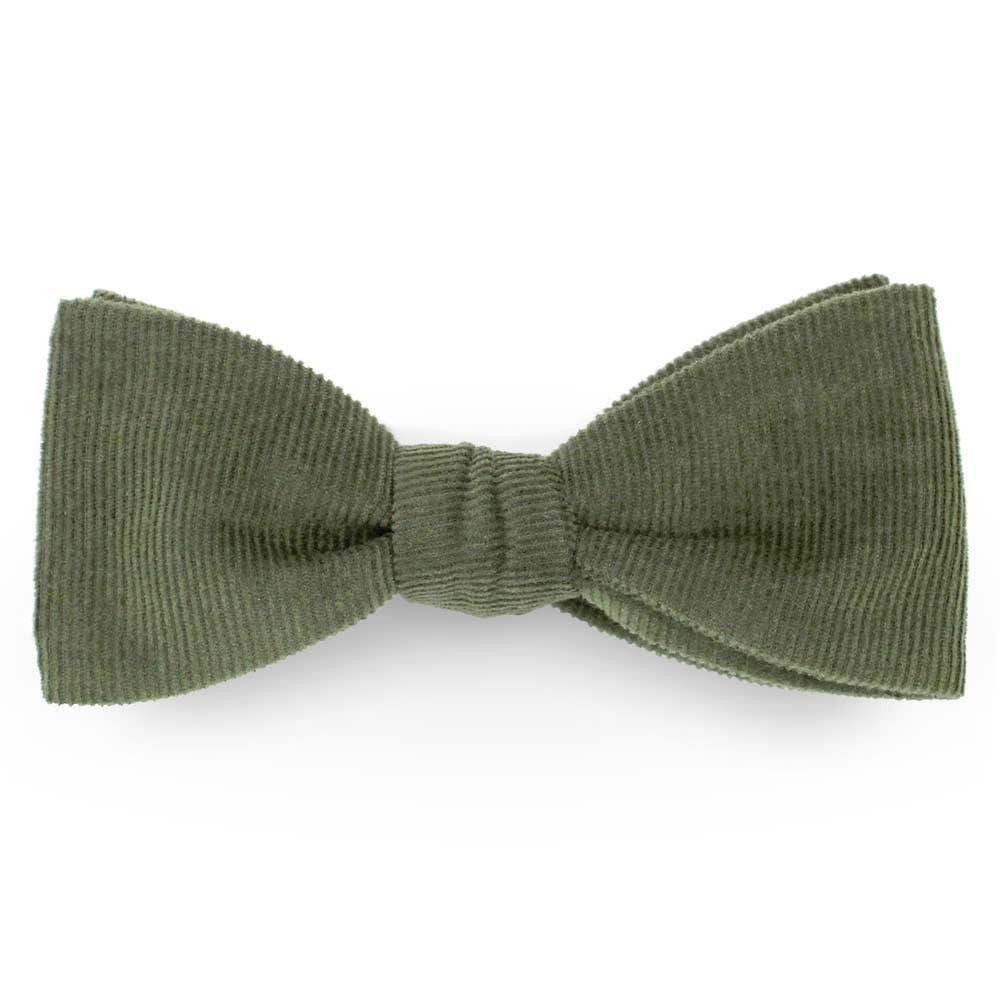 Noeud papillon vert kaki en velours