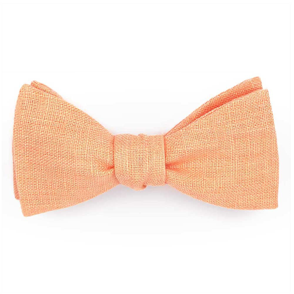 Noeud papillon mandarine en lin