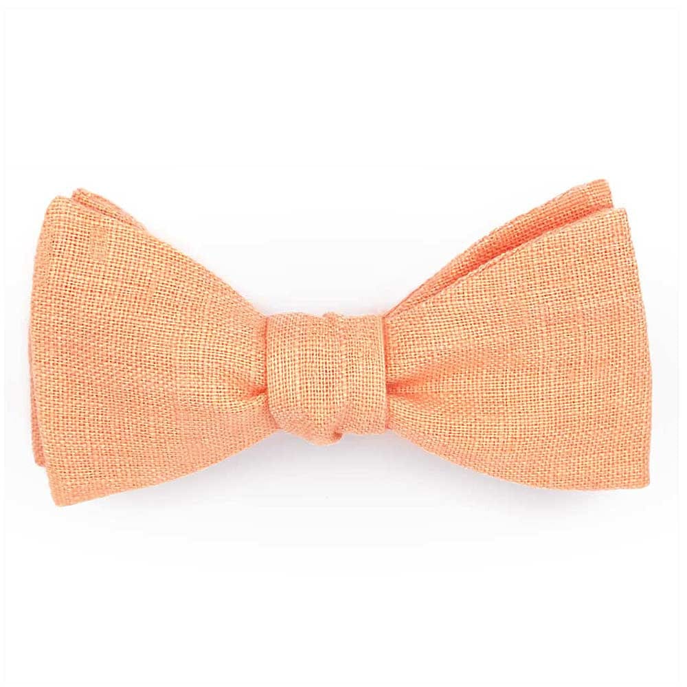 Noeud papillon mandarine en lin