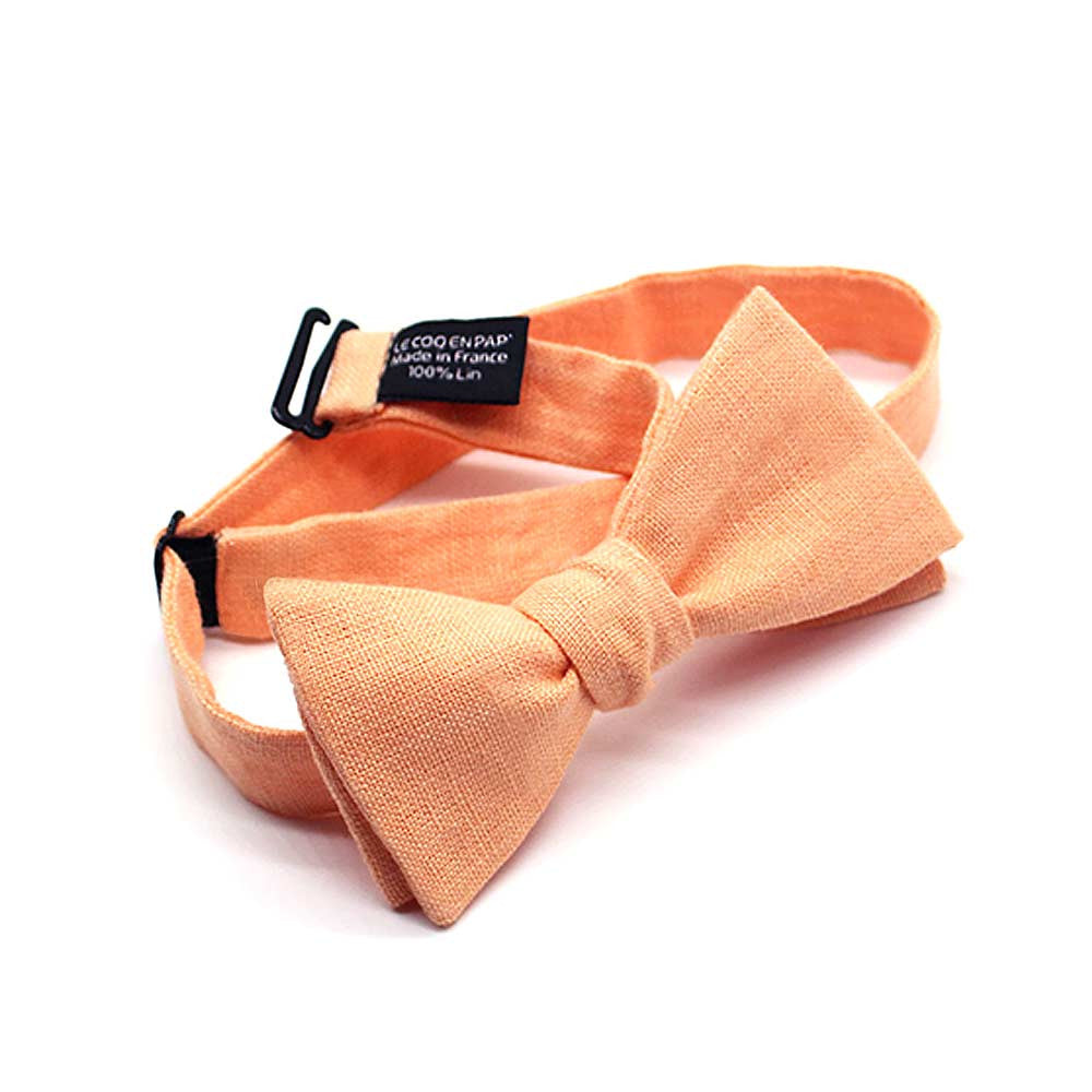 Noeud papillon mandarine en lin