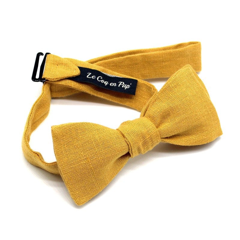 Noeud papillon moutarde en lin