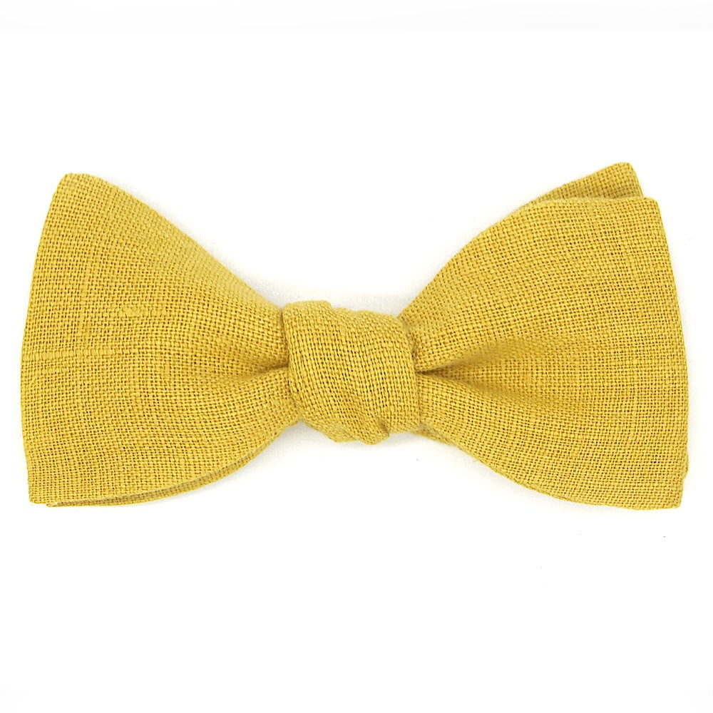 Noeud papillon moutarde en lin
