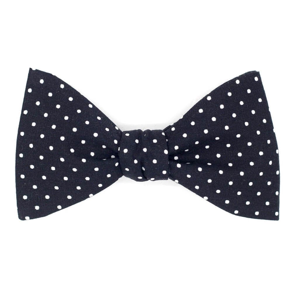 Noeud papillon noir à pois