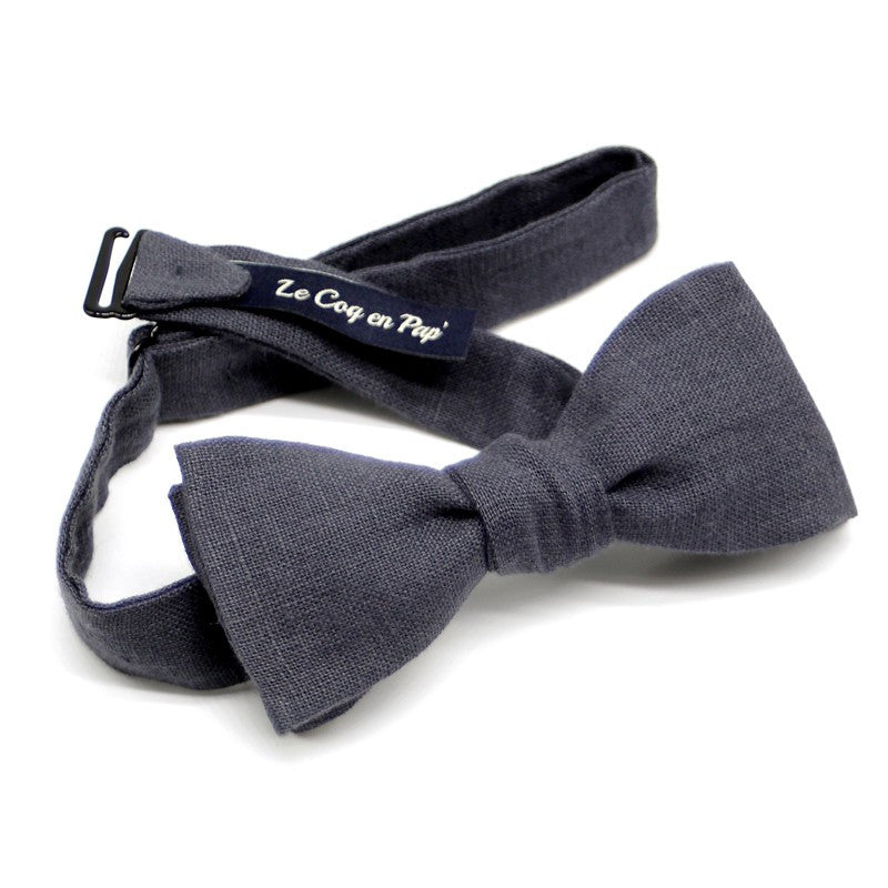 Noeud papillon noir carbone en lin