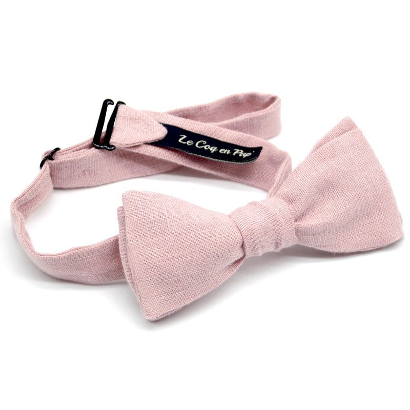 Noeud papillon rose un en lin