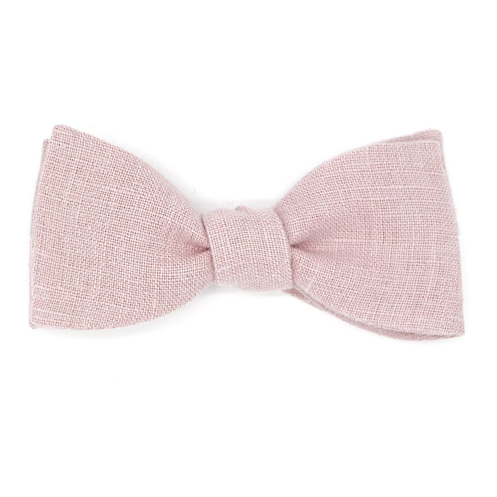 Noeud papillon rose un en lin