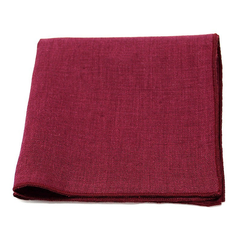 Noeud papillon rouge aubergine uni en lin
