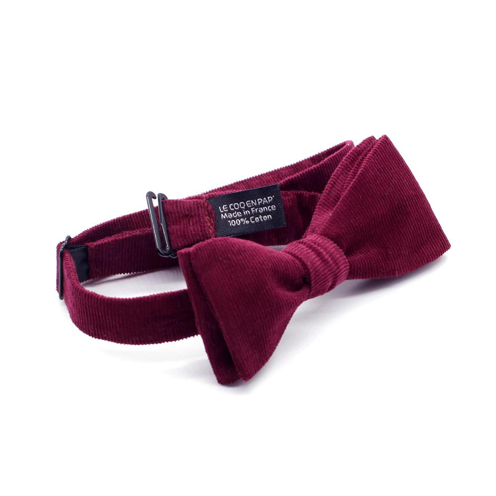 Noeud papillon rouge bordeaux en velours