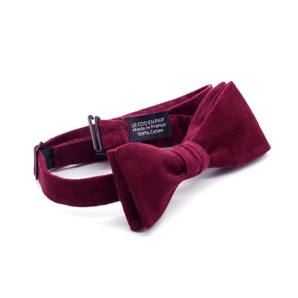 Noeud papillon rouge bordeaux en velours