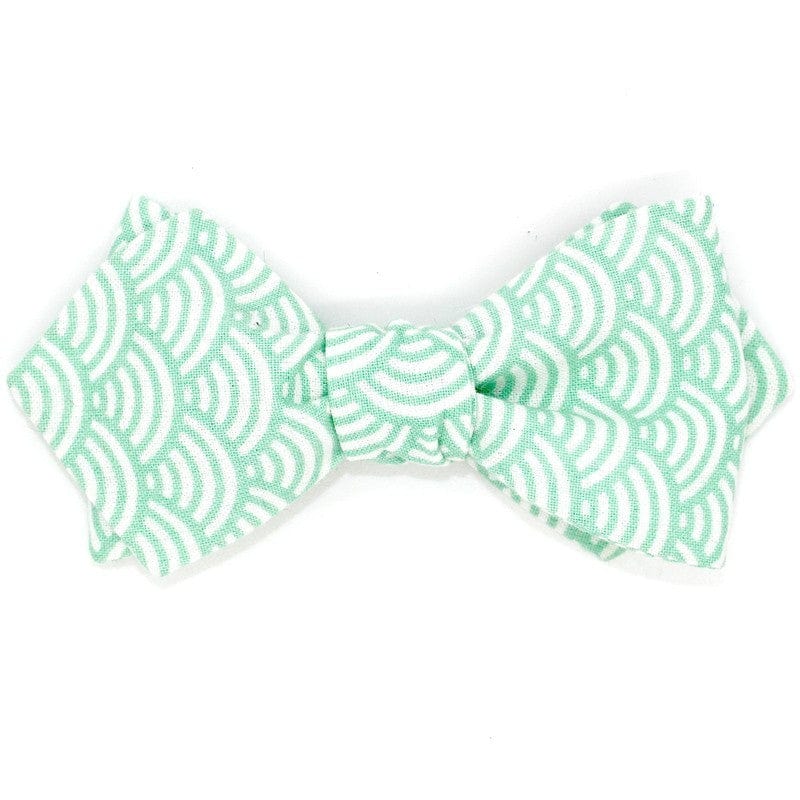 Noeud papillon vert d’eau japonais seigaiha