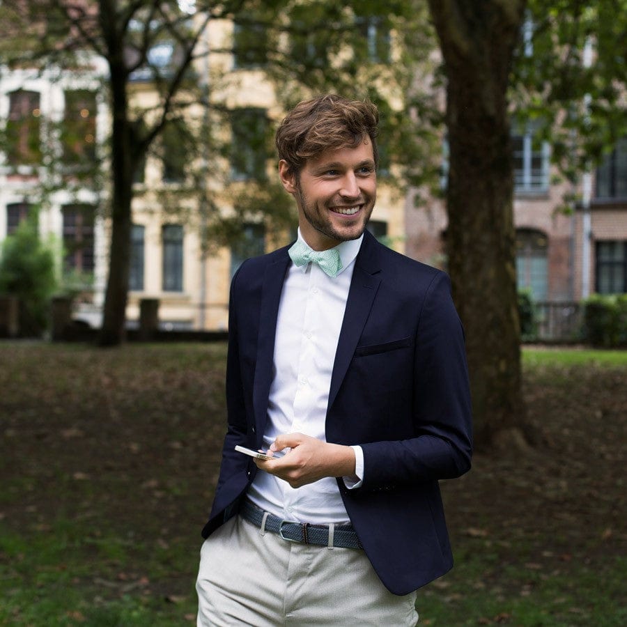 Noeud papillon vert d’eau japonais seigaiha