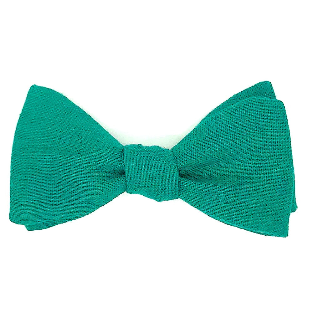 Noeud papillon vert sapin en lin