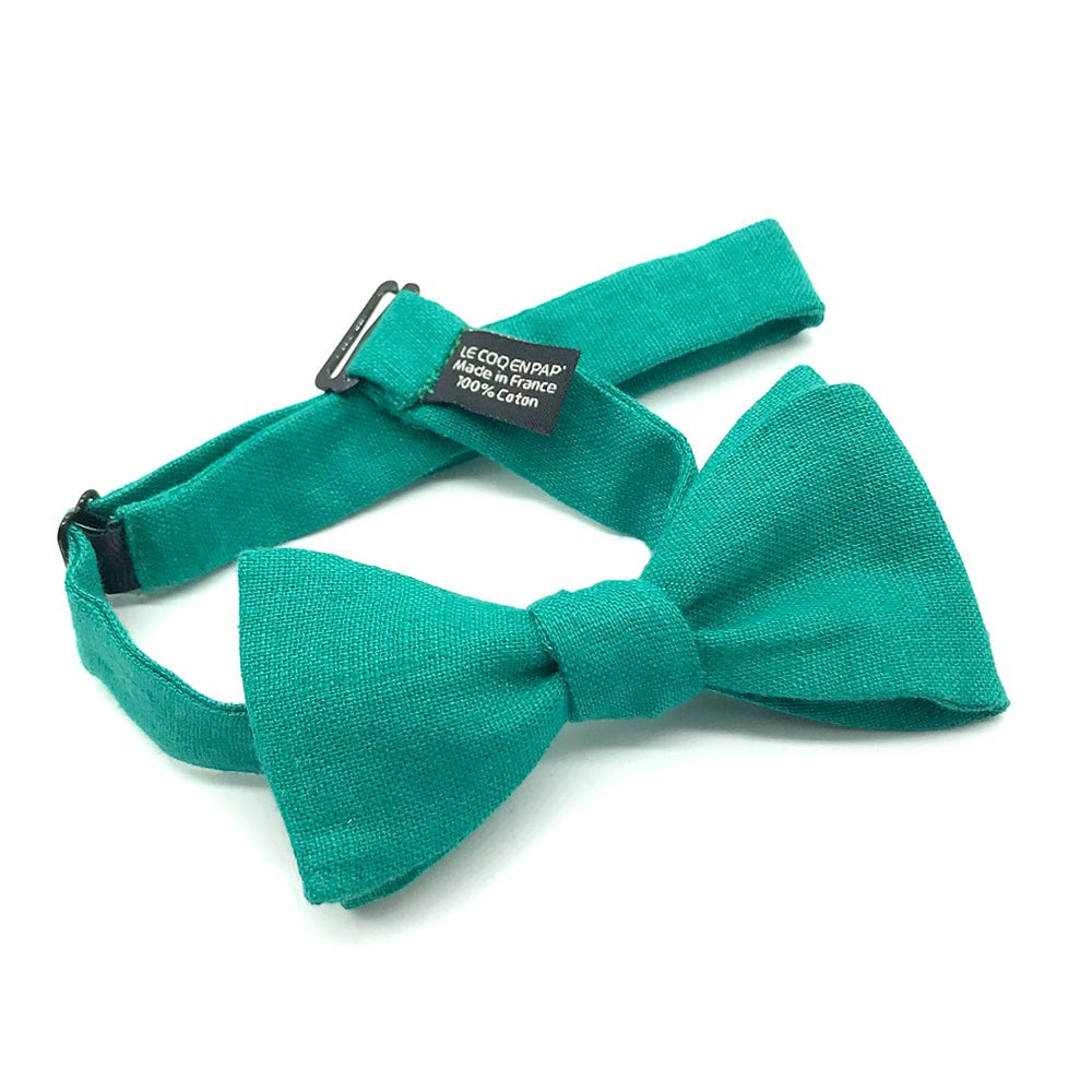 Noeud papillon vert sapin en lin