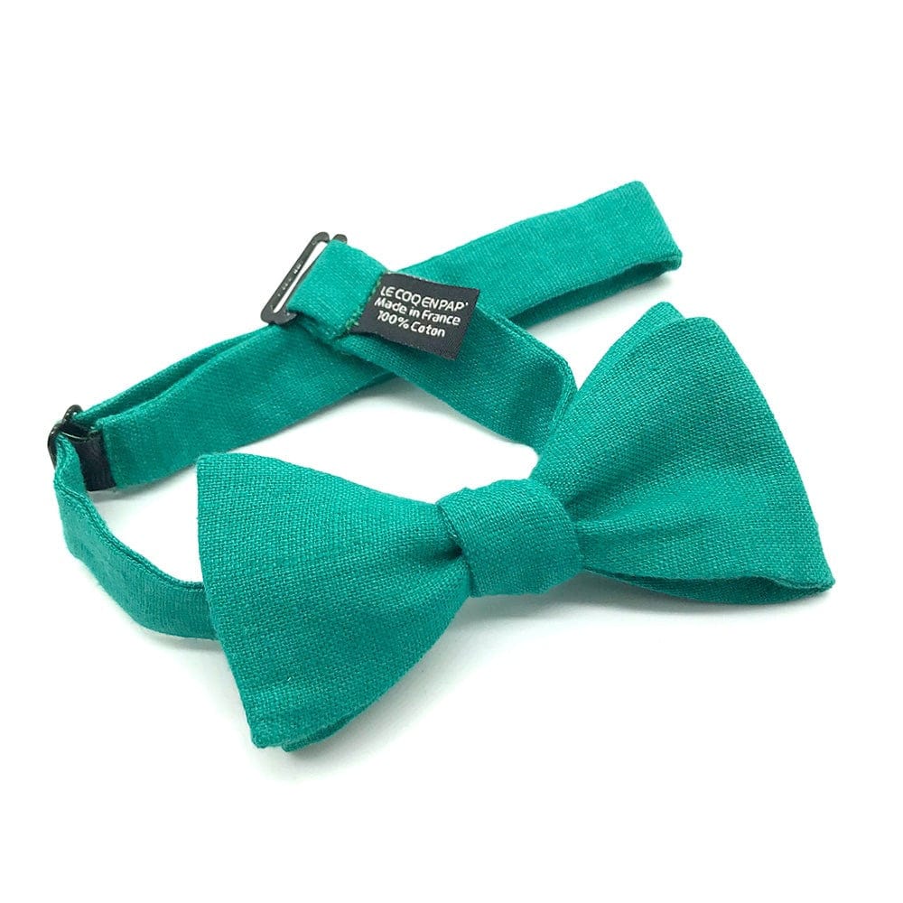Noeud papillon vert sapin en lin
