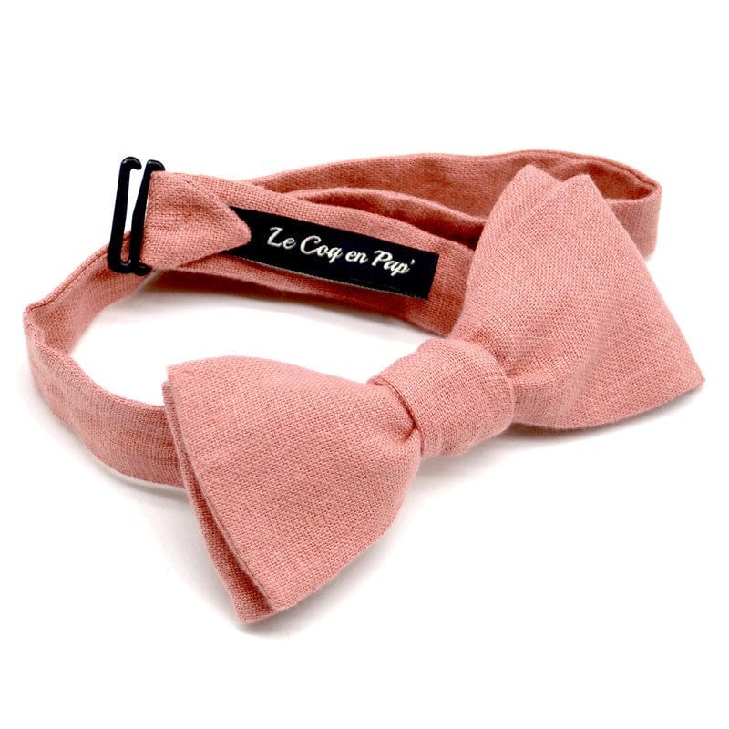 Noeud papillon vieux rose en lin