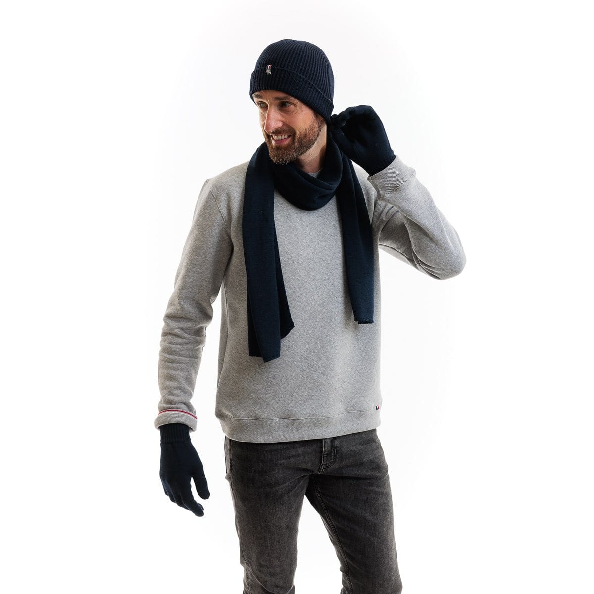 bonnet et écharpe homme en laine bio