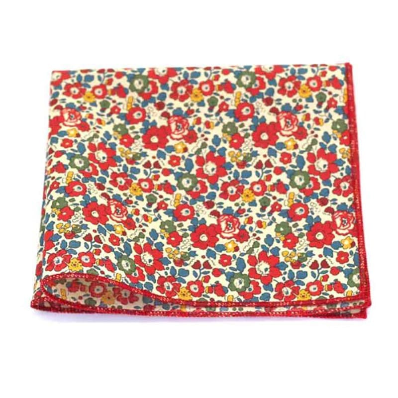 Pochette de costume fleuri liberty