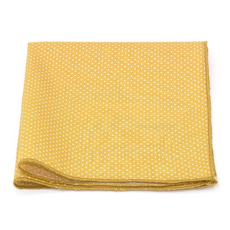 Pochette de costume jaune moutarde à pois
