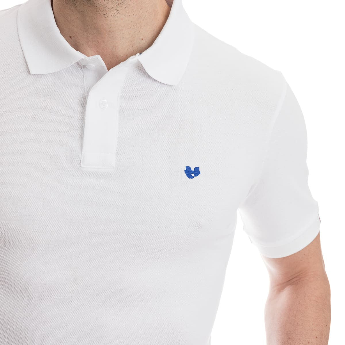 polo Français blanc à manches courtes