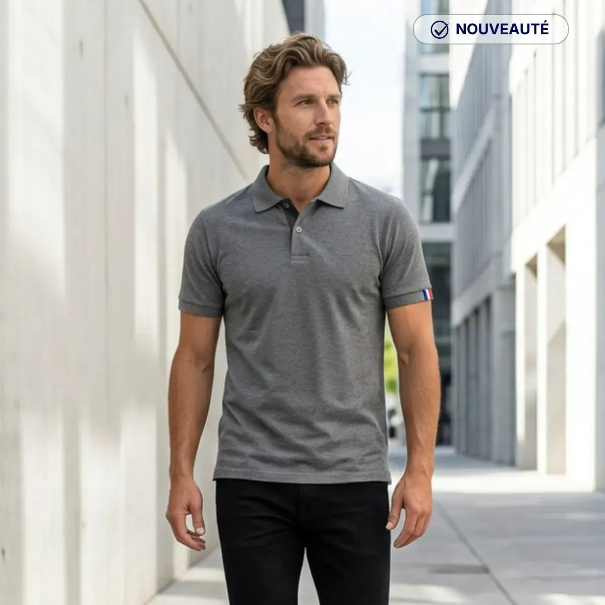Polo gris anthracite homme | PALÂBA - Polo