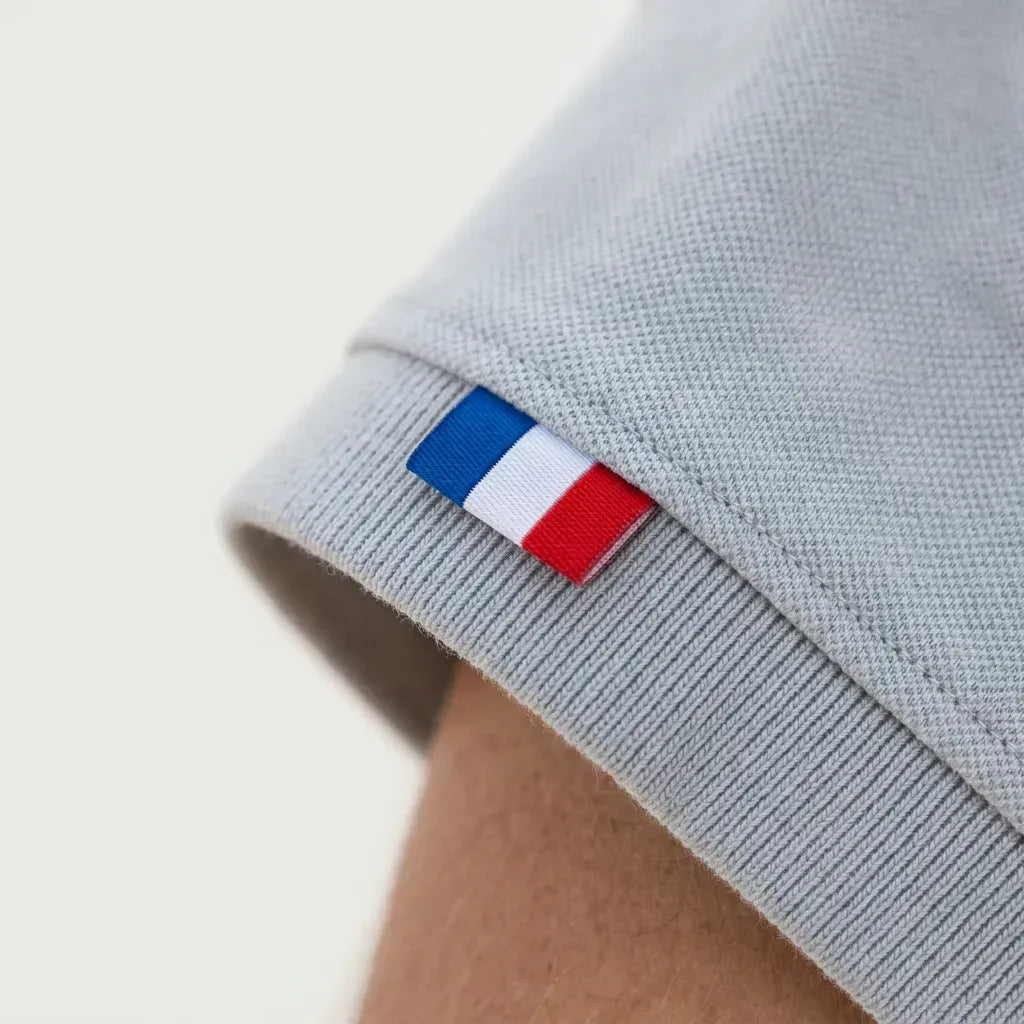 Polo gris clair homme | Coton bio - Polo