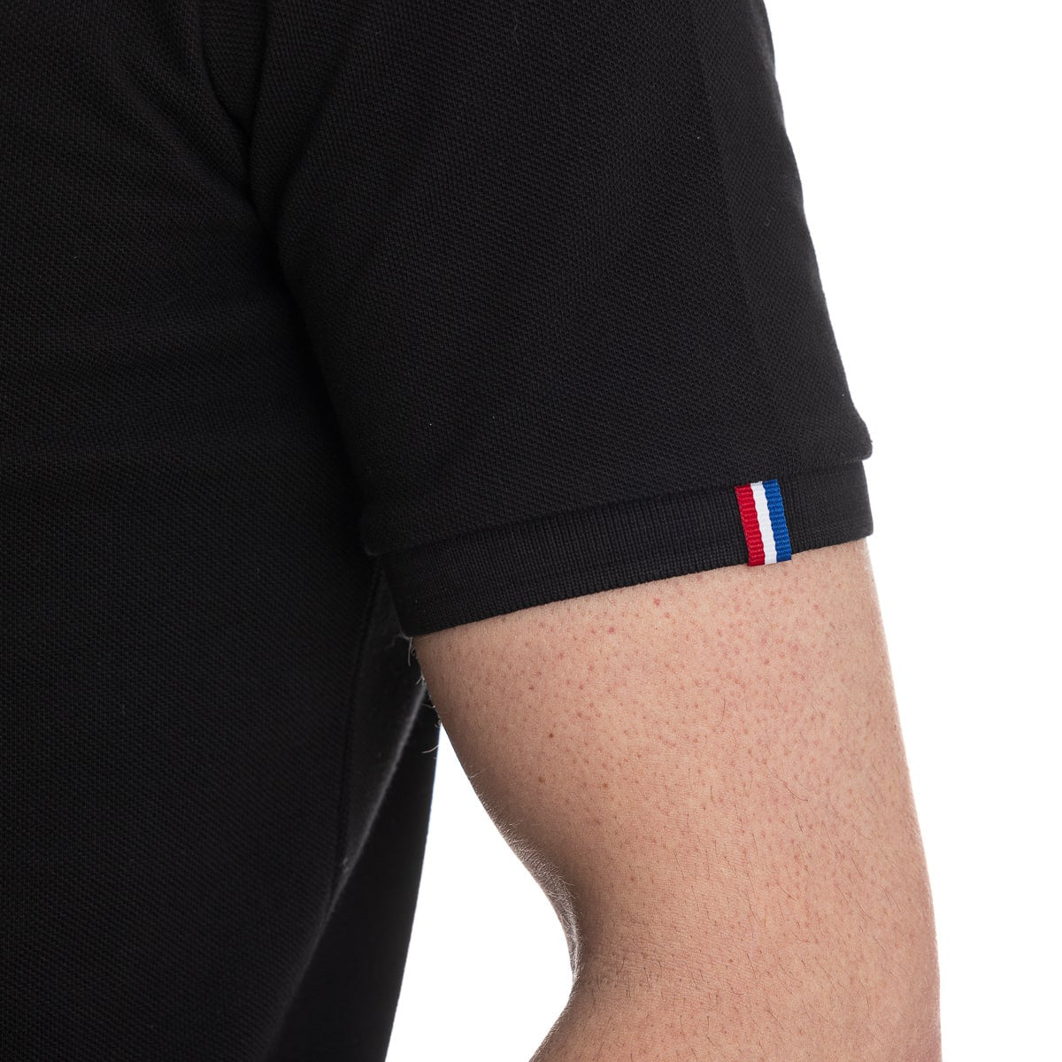 polo français pour homme noir à manches courtes