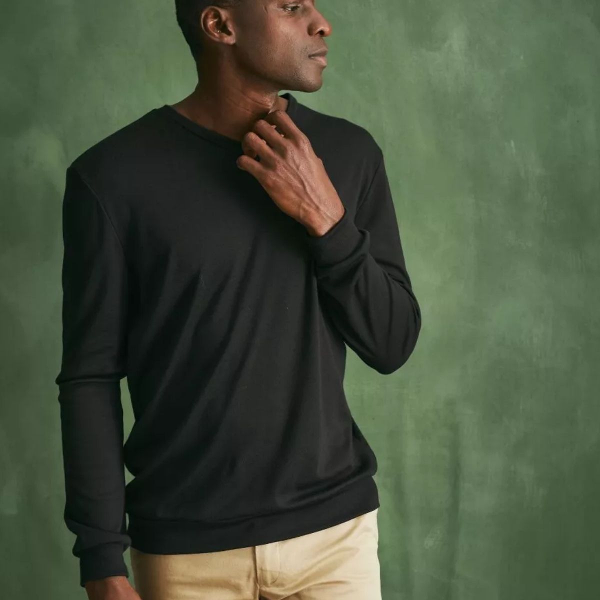 Pull en laine col rond Noir