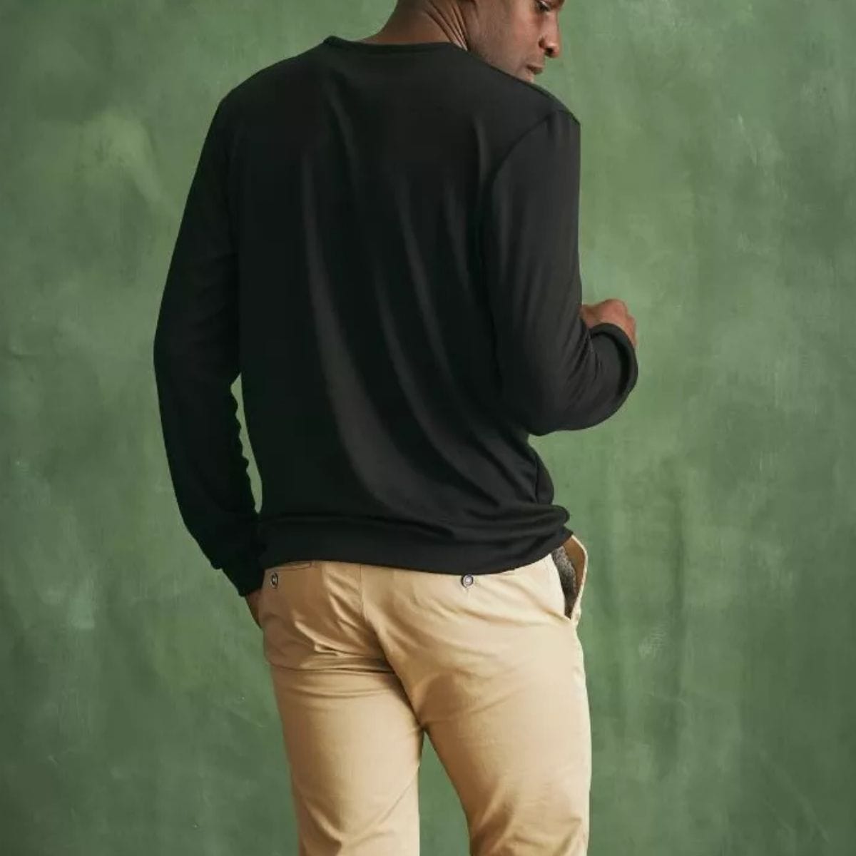 Pull en laine col rond Noir