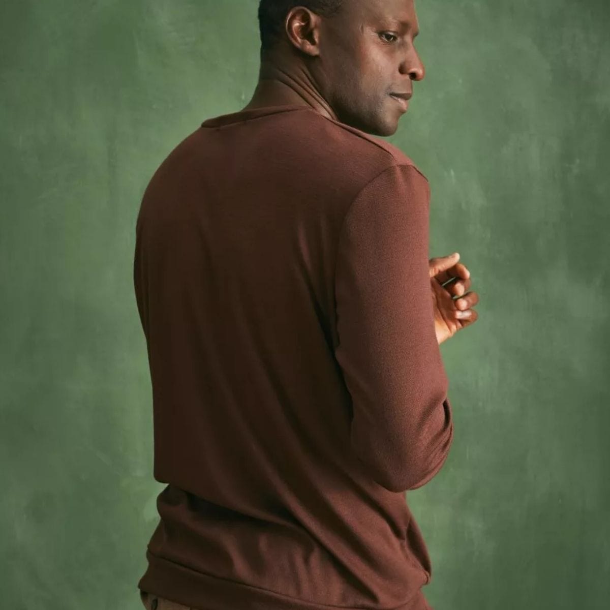 Pull en laine col V Chocolat