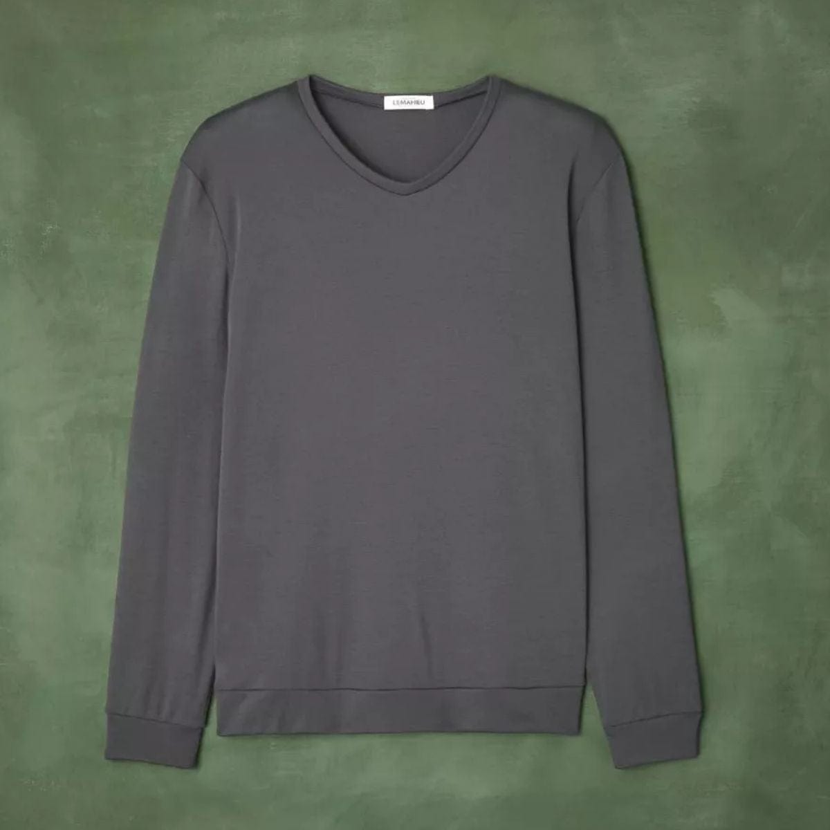 Pull en laine col V gris