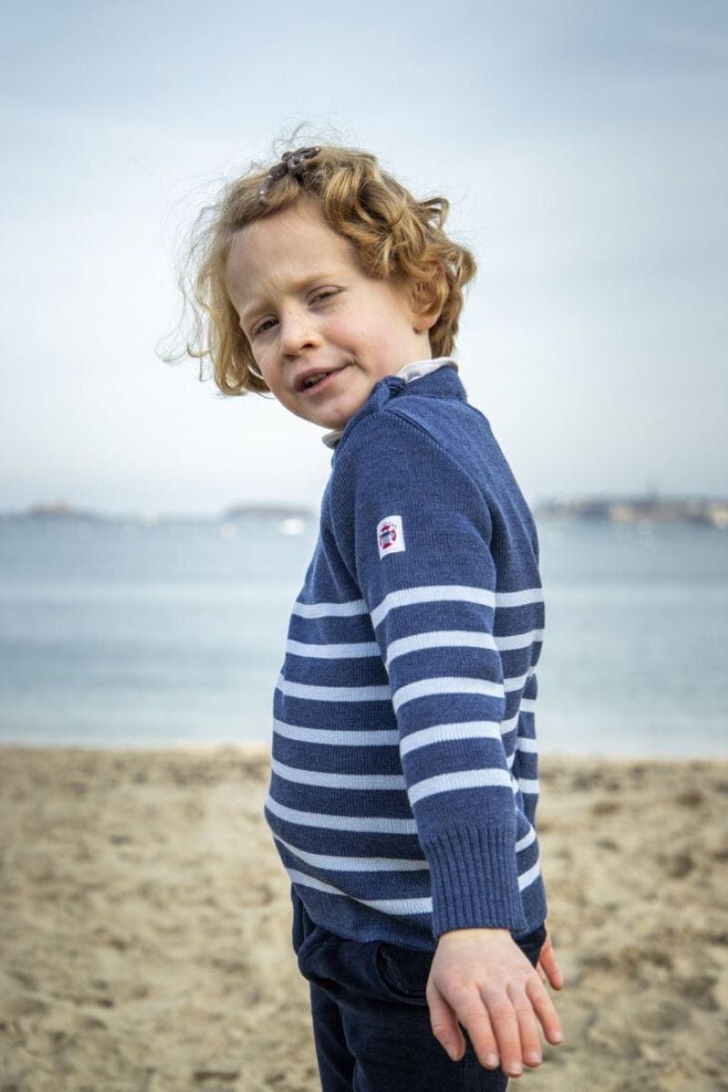 Pull marin enfant rayé