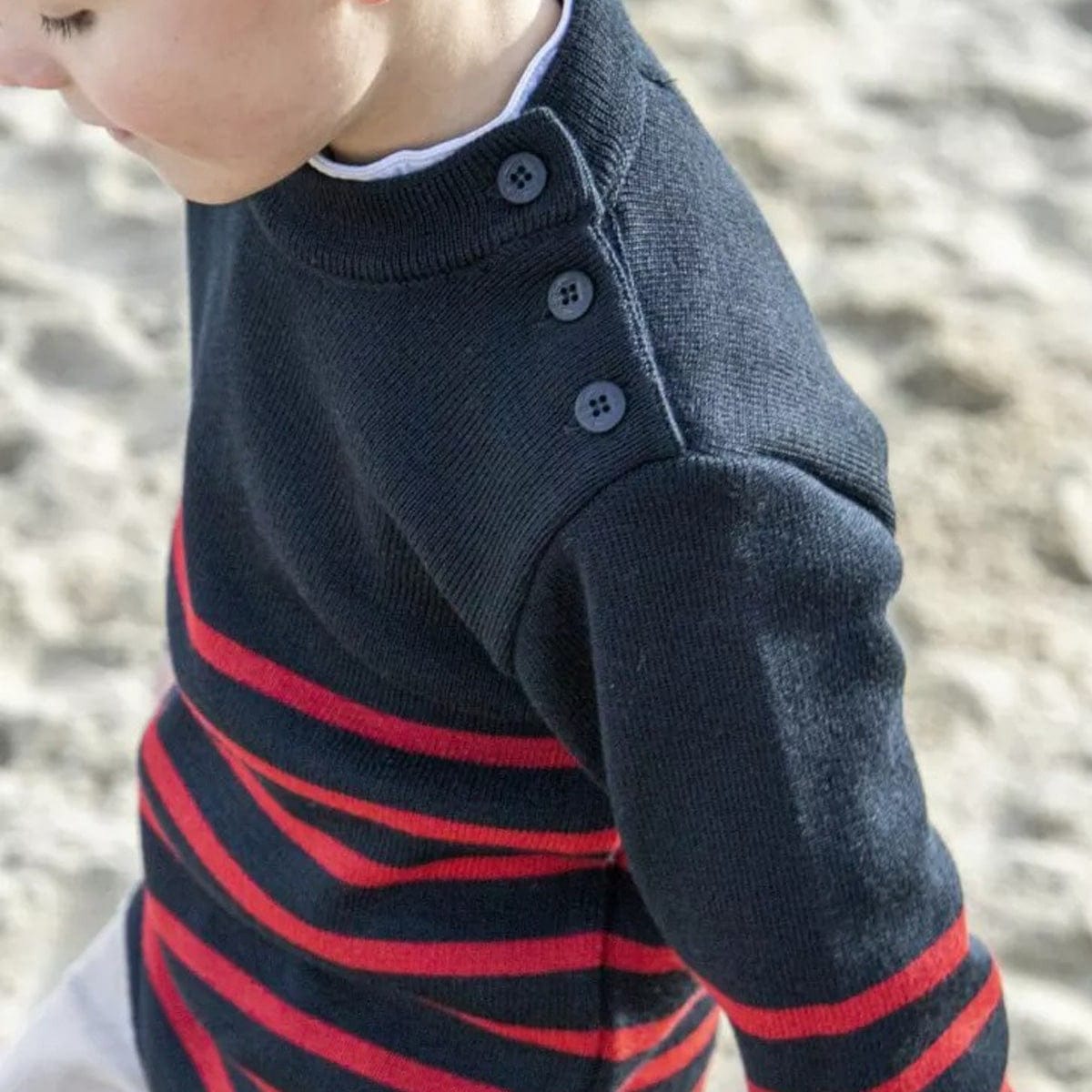 Pull marin enfant rayé