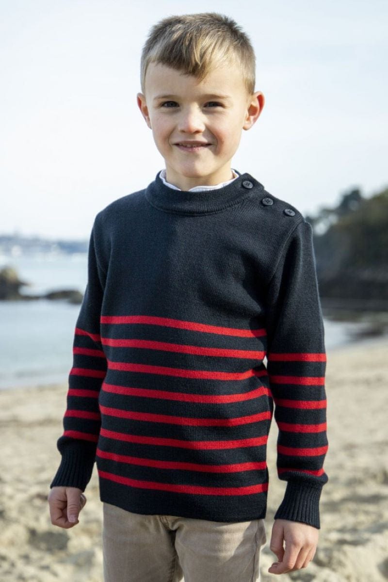 Pull marin enfant rayé