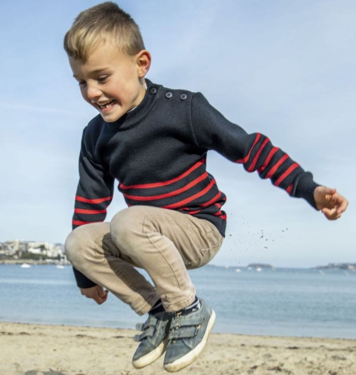 Pull marin enfant rayé