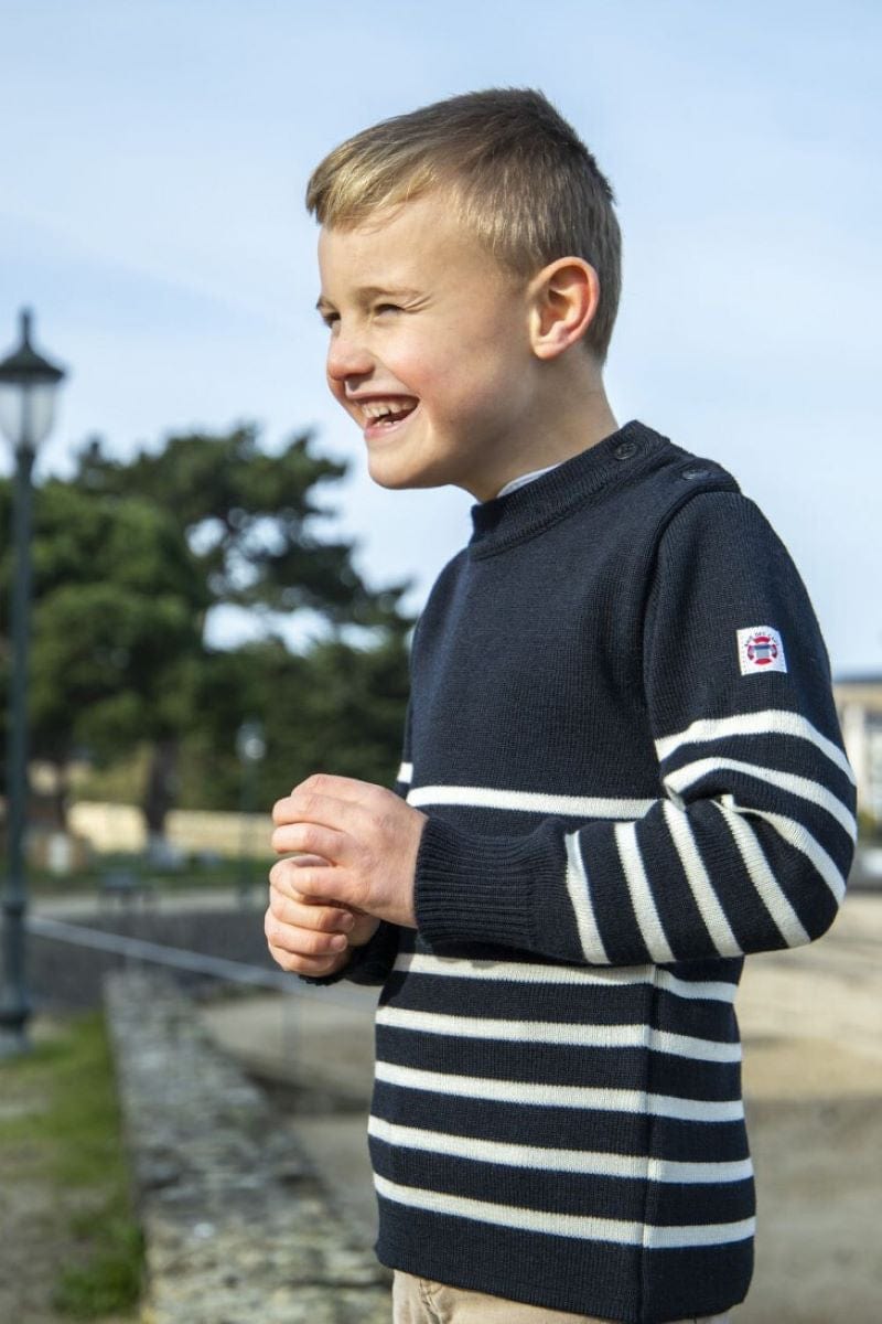 Pull marin enfant rayé