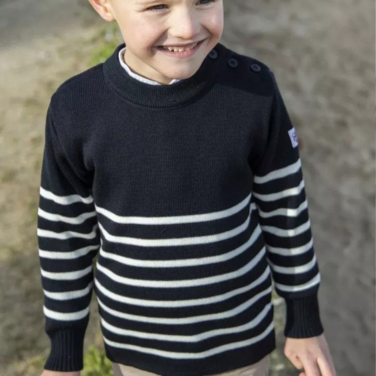 Pull marin enfant rayé