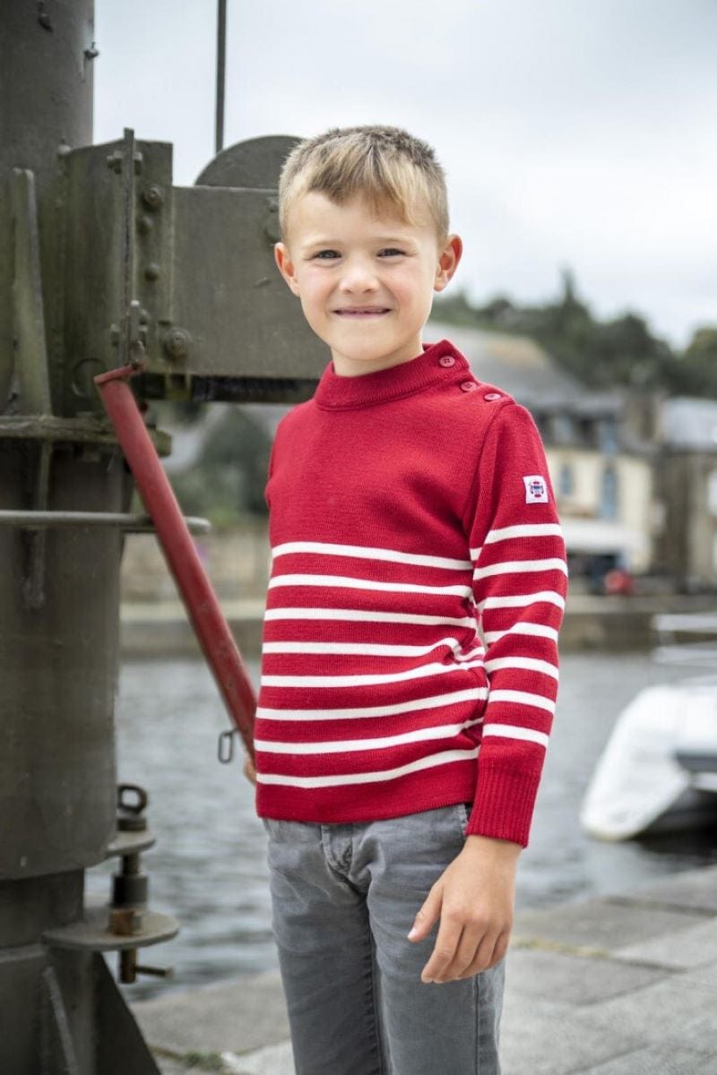 Pull marin enfant rayé