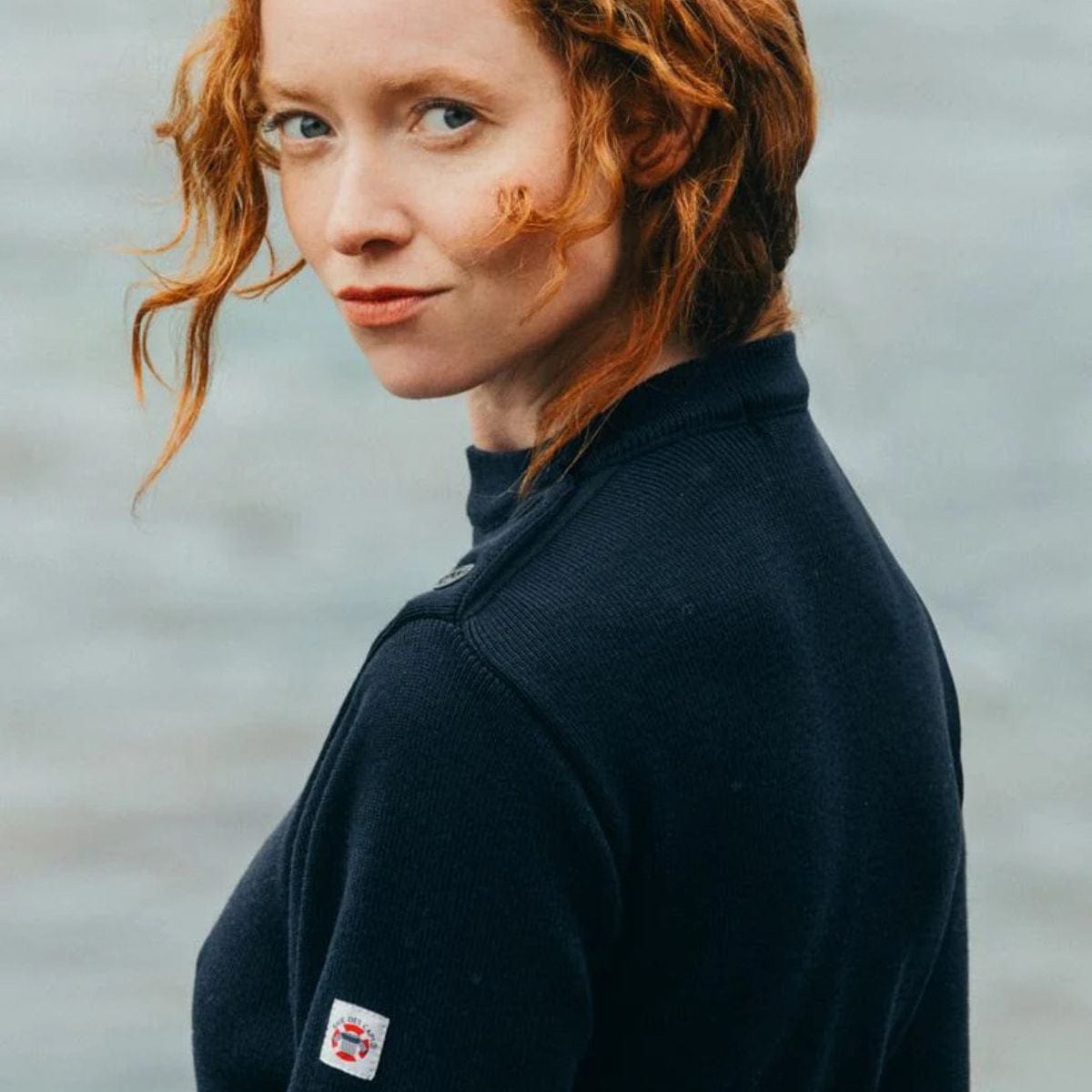 Pull marin rayé 100% laine bleu marine