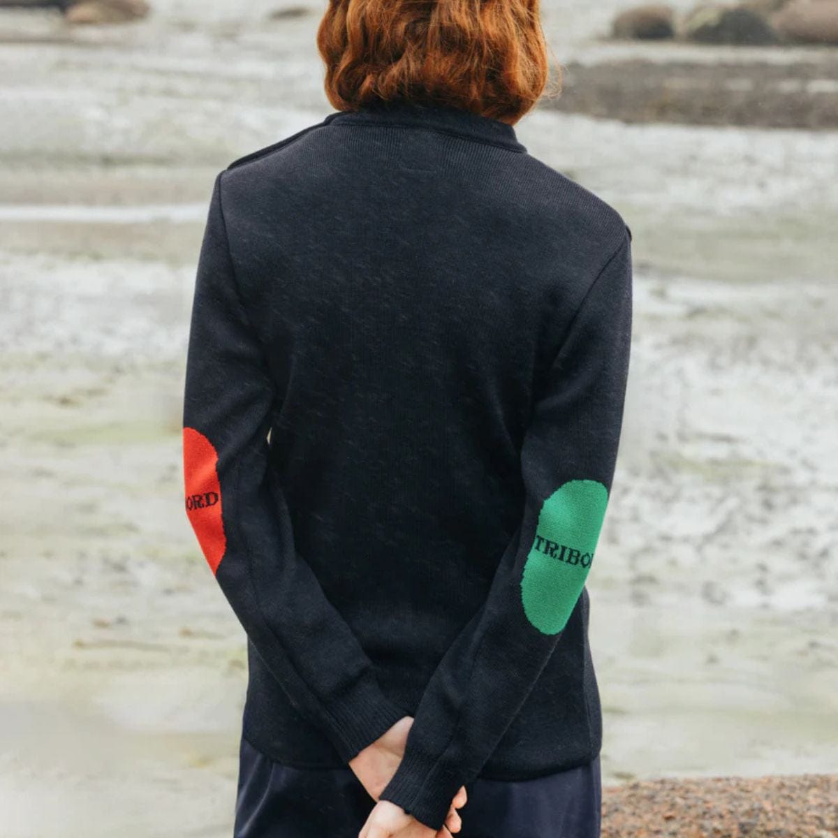 Pull marin rayé 100 % laine kaki écru