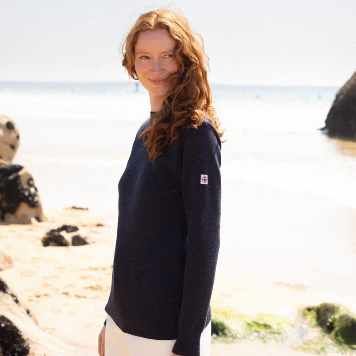 Pull marin femme bleu ardoise