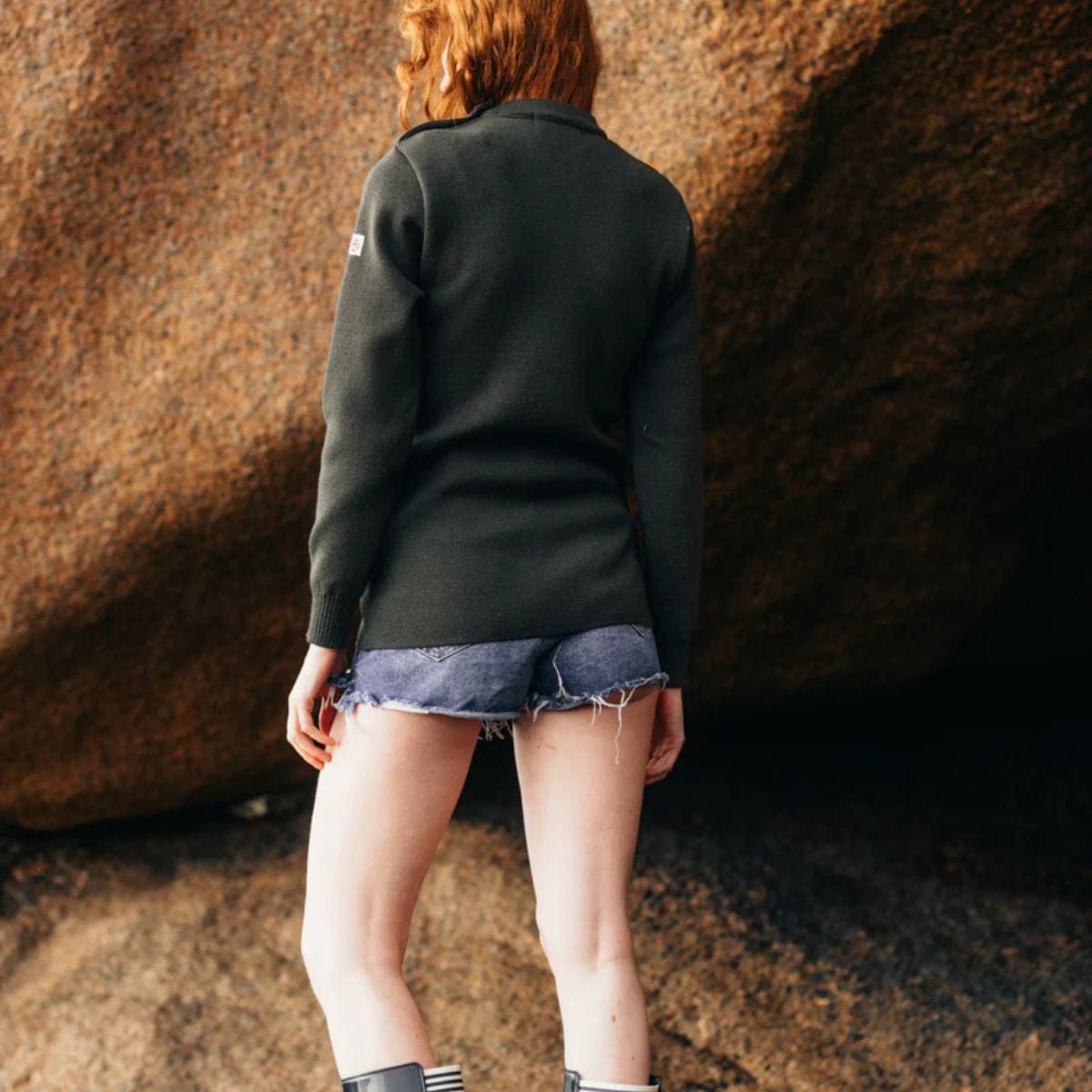 Pull marin rayé 100% laine bleu marine