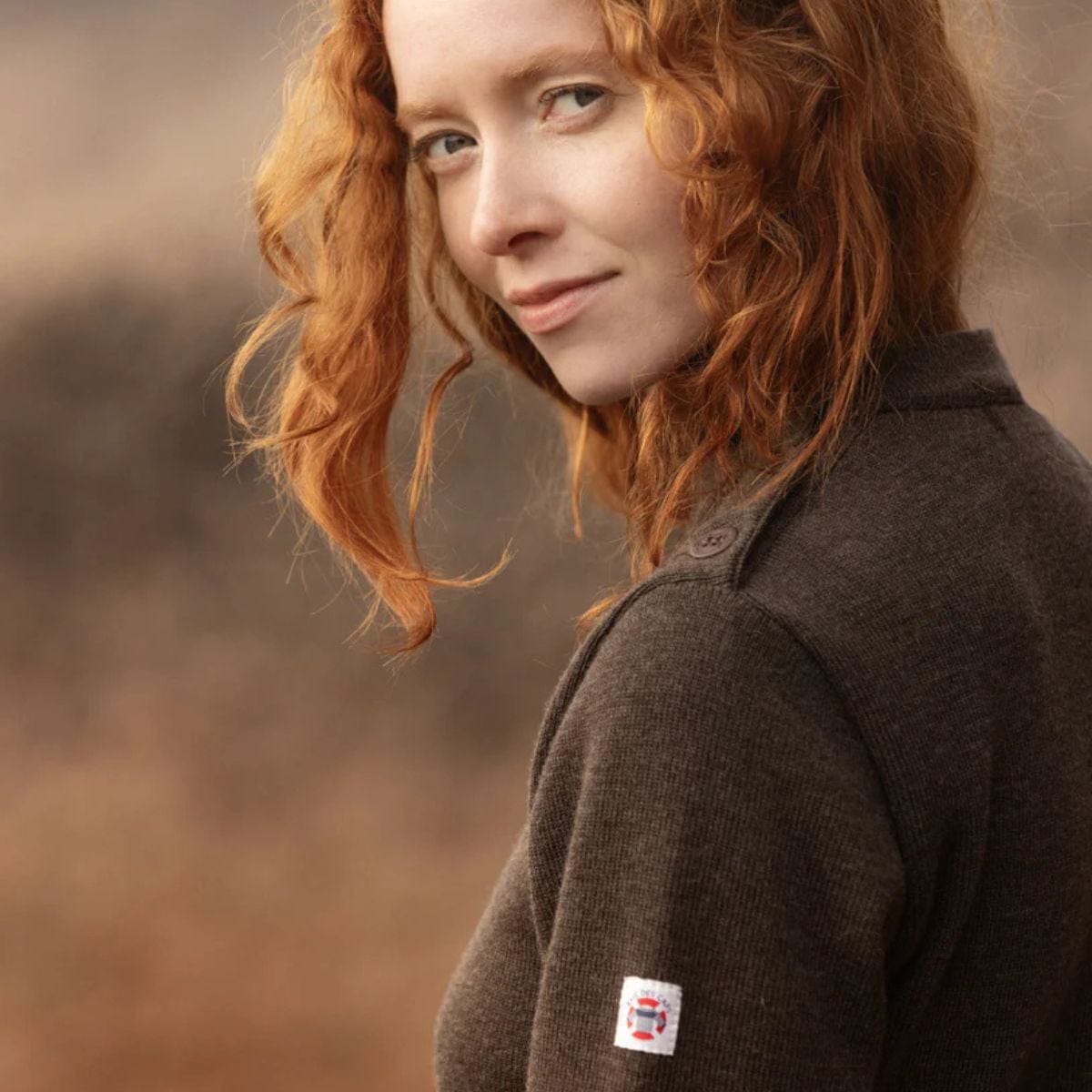 Pull marin rayé 100 % laine kaki écru