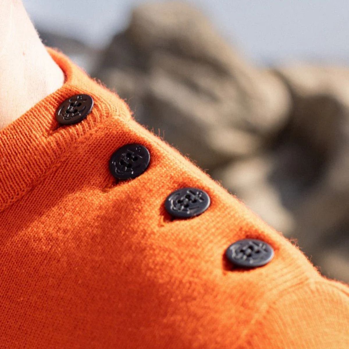 Pull marin femme orange