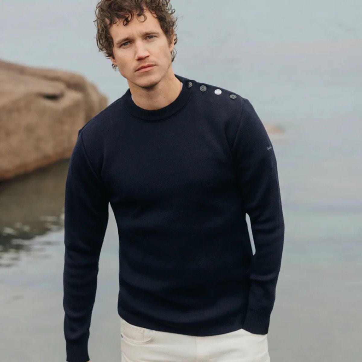 Pull marin homme bleu marine laine