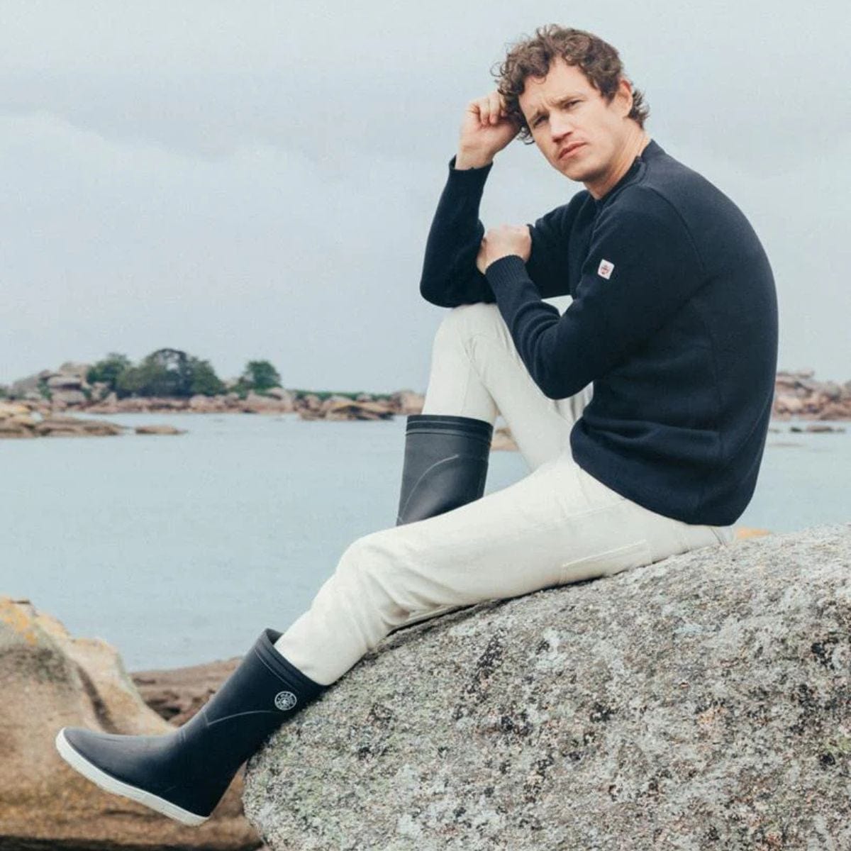 Pull marin homme bleu marine laine