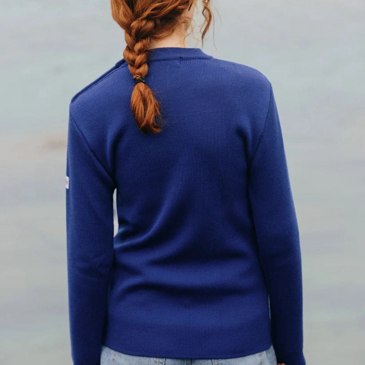 Pull marin rayé 100 % laine kaki écru