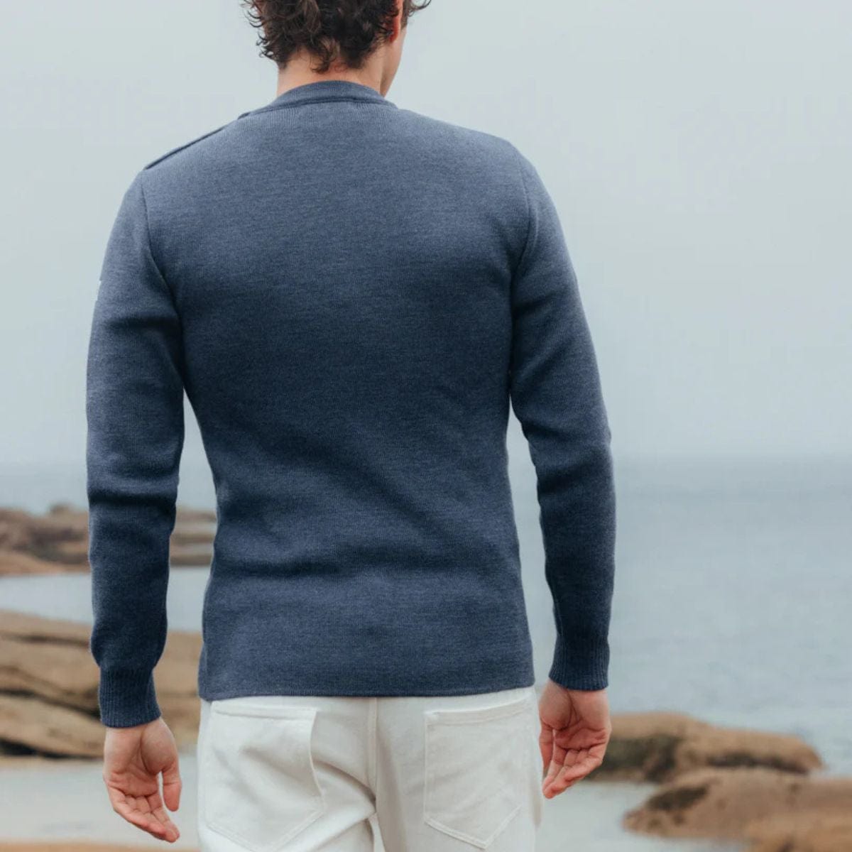 Pull marin homme bleu jean