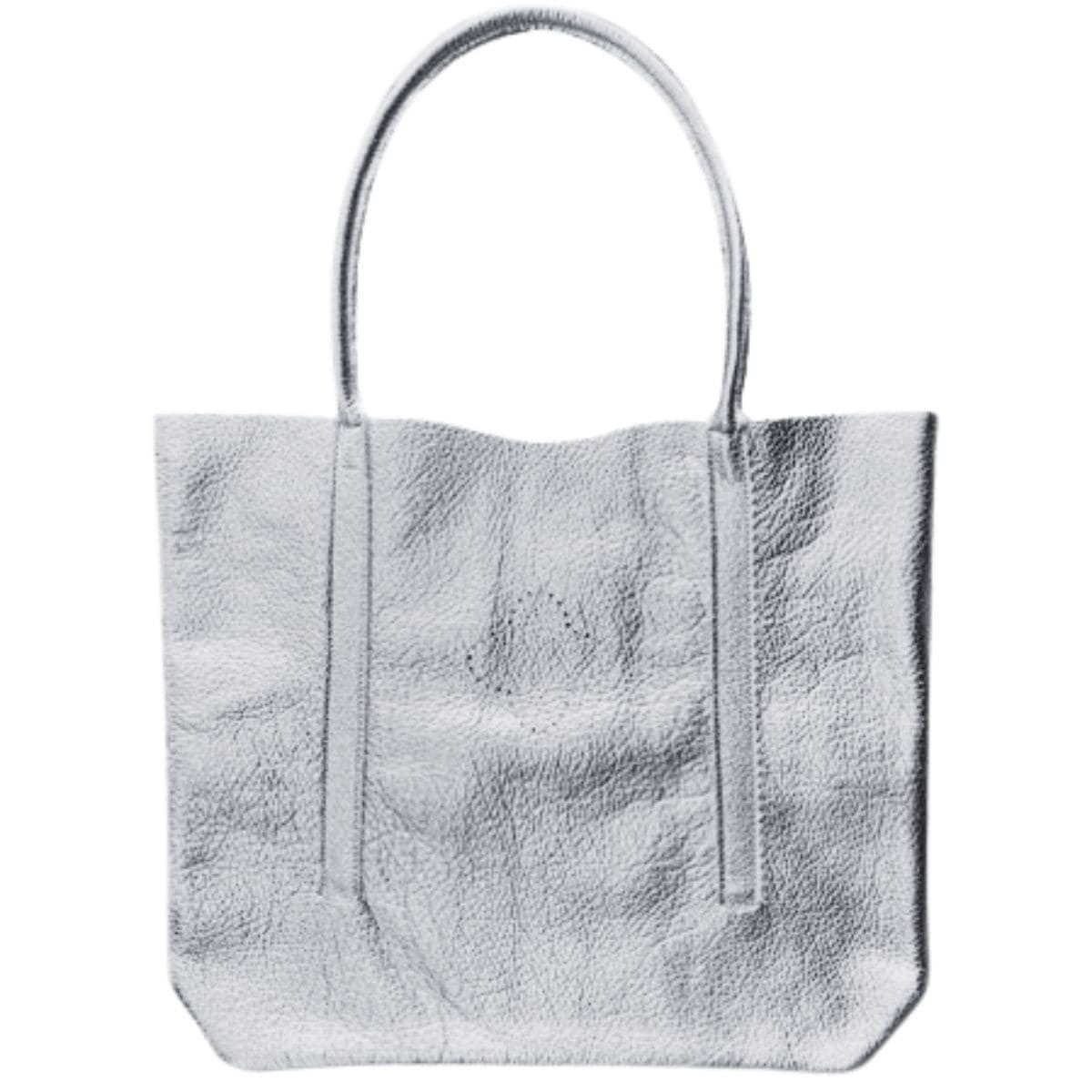 Sac cabas cuir Argent |Made In France
