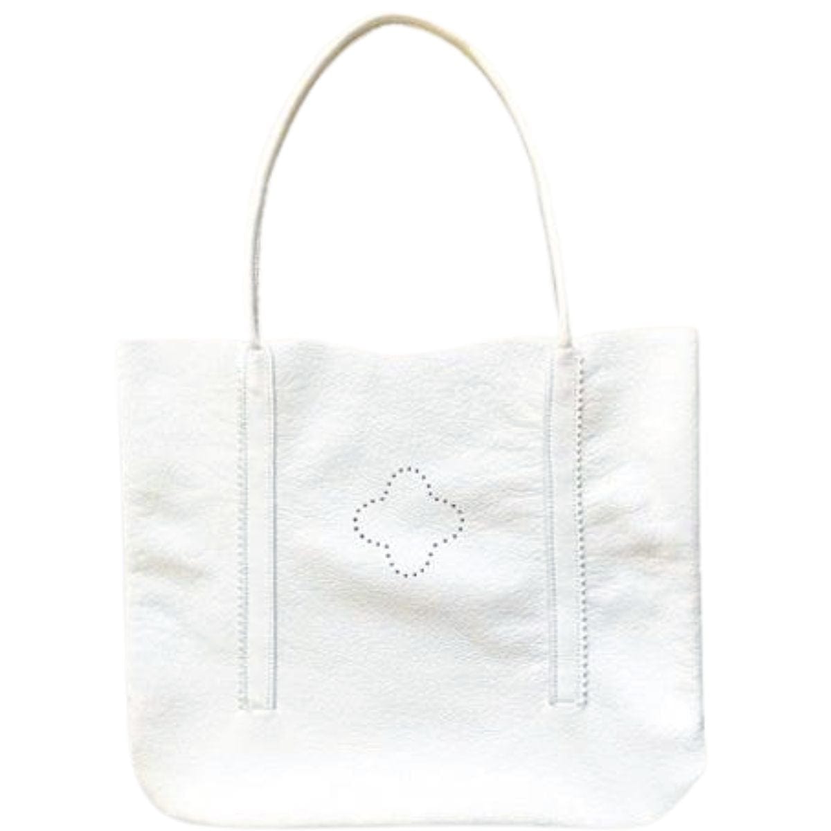 Sac cabas en cuir blanc pour femme
