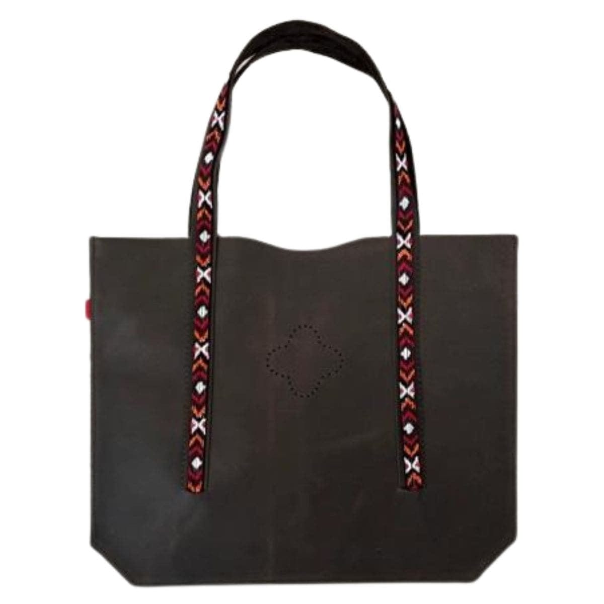 Sac cabas en cuir chocolat